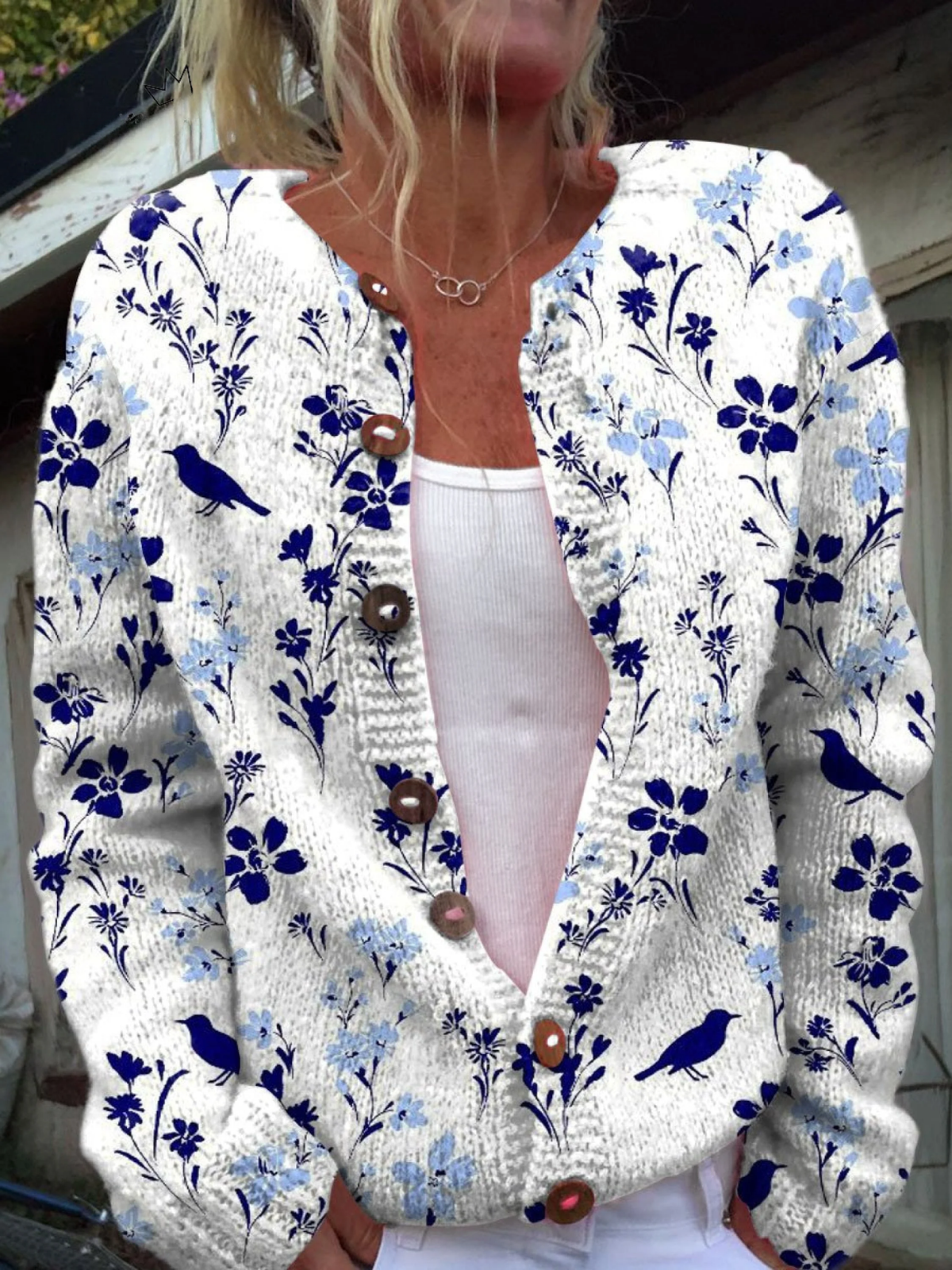 Vynora – Cardigan Fiori e Uccelli - Cristina Milano