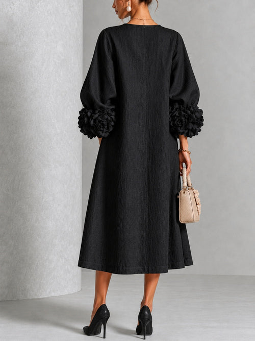 Adriana | Abito Midi con Polsini Floreali - Cristina Milano