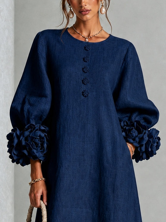 Danica | Abito Midi con Polsini Floreali - Cristina Milano