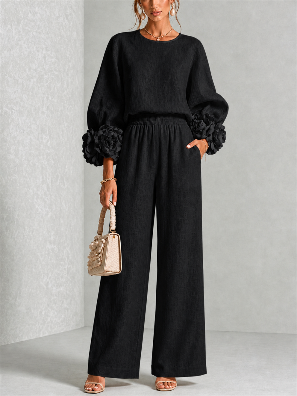 Carys | Completo Due Pezzi con Polsini Floreali - Cristina Milano