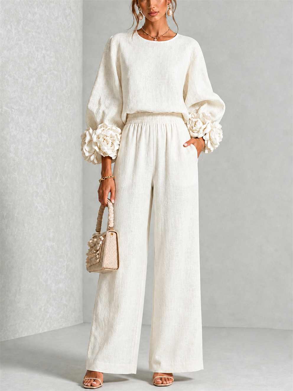 Carys | Completo Due Pezzi con Polsini Floreali - Cristina Milano