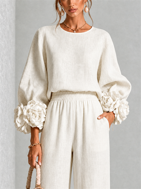 Carys | Completo Due Pezzi con Polsini Floreali - Cristina Milano