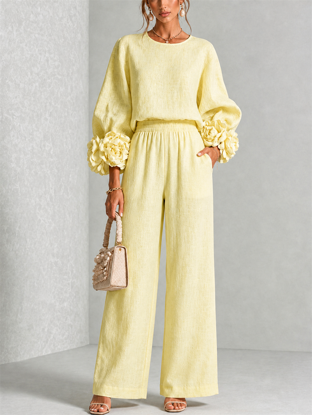 Carys | Completo Due Pezzi con Polsini Floreali - Cristina Milano